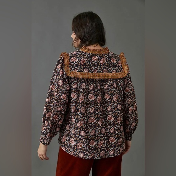 Anthropologie Othilia Sera Floral Ruffled Blouse - Picture 5 of 12
